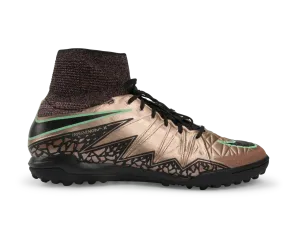Nike Men's HypervenomX Proximo Turf Soccer Shoes Metallic Red Bronze/Green Glow/Black