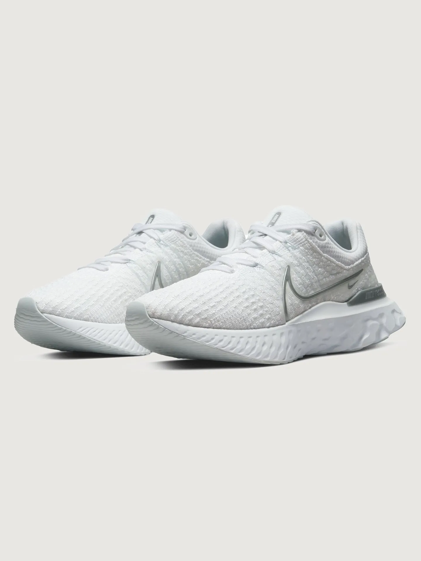 Nike React Infinity Run Flyknit 3 - White/Metallic Silver-Pure Platinum