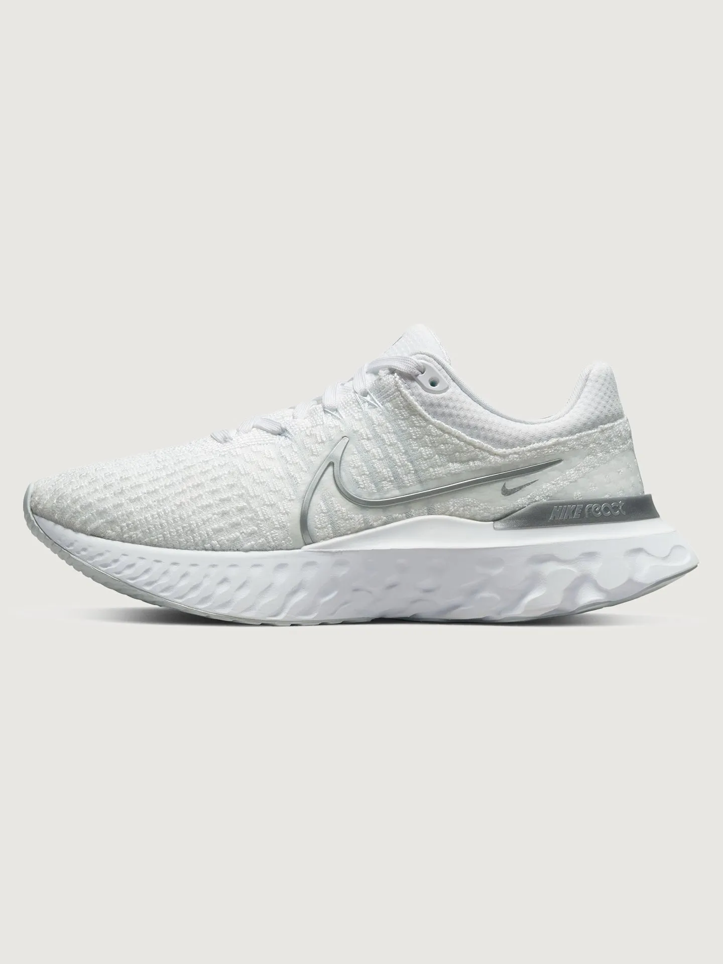 Nike React Infinity Run Flyknit 3 - White/Metallic Silver-Pure Platinum