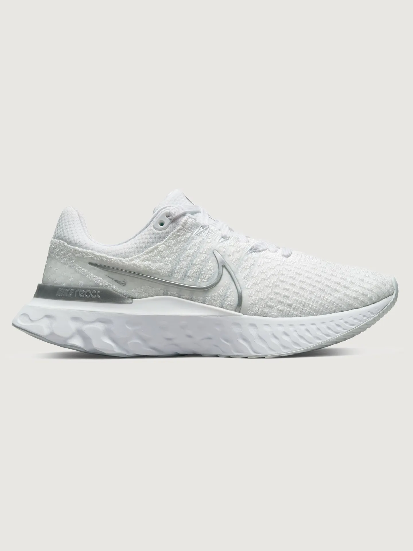 Nike React Infinity Run Flyknit 3 - White/Metallic Silver-Pure Platinum