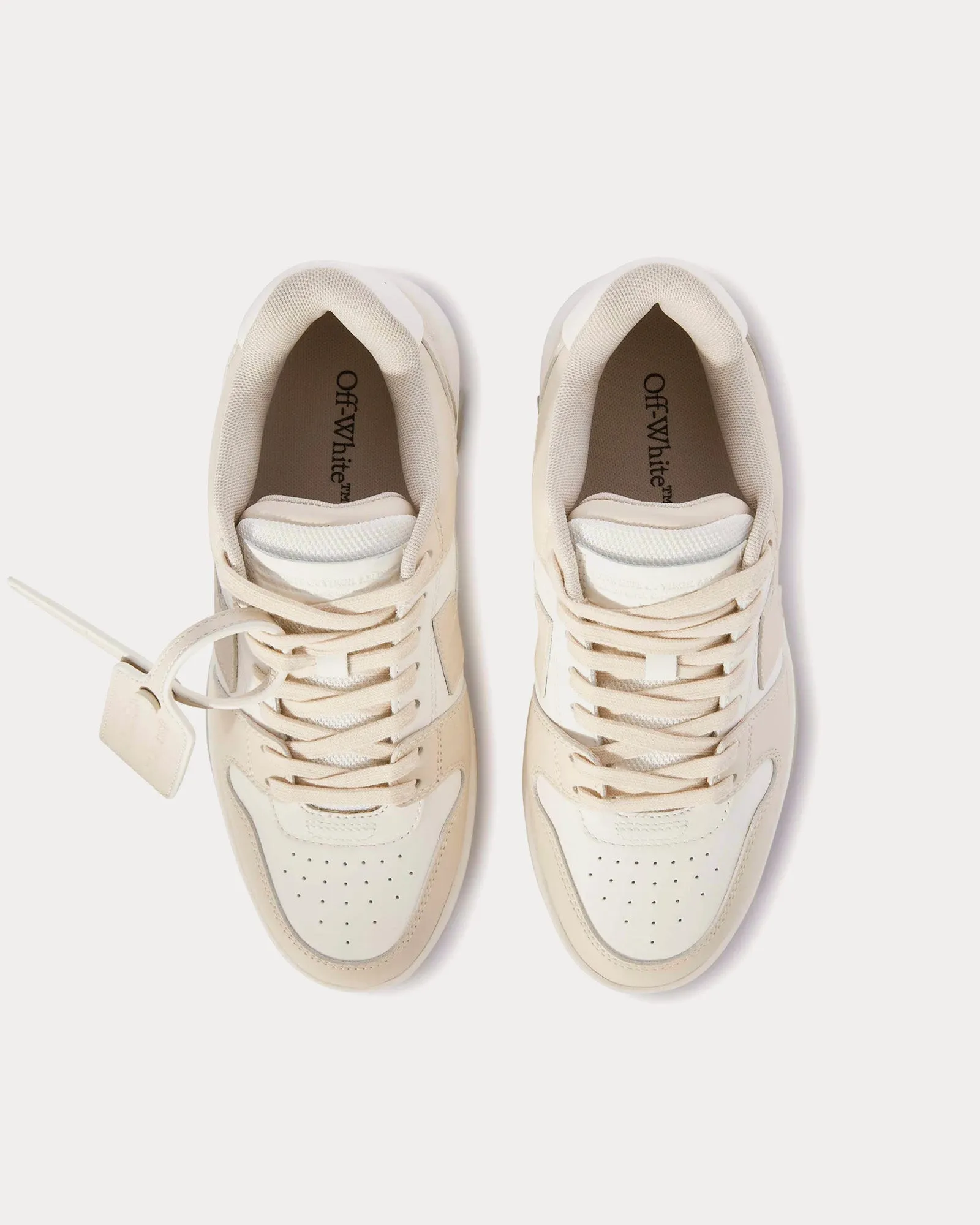 Out Of Office Leather Beige / White Low Top Sneakers