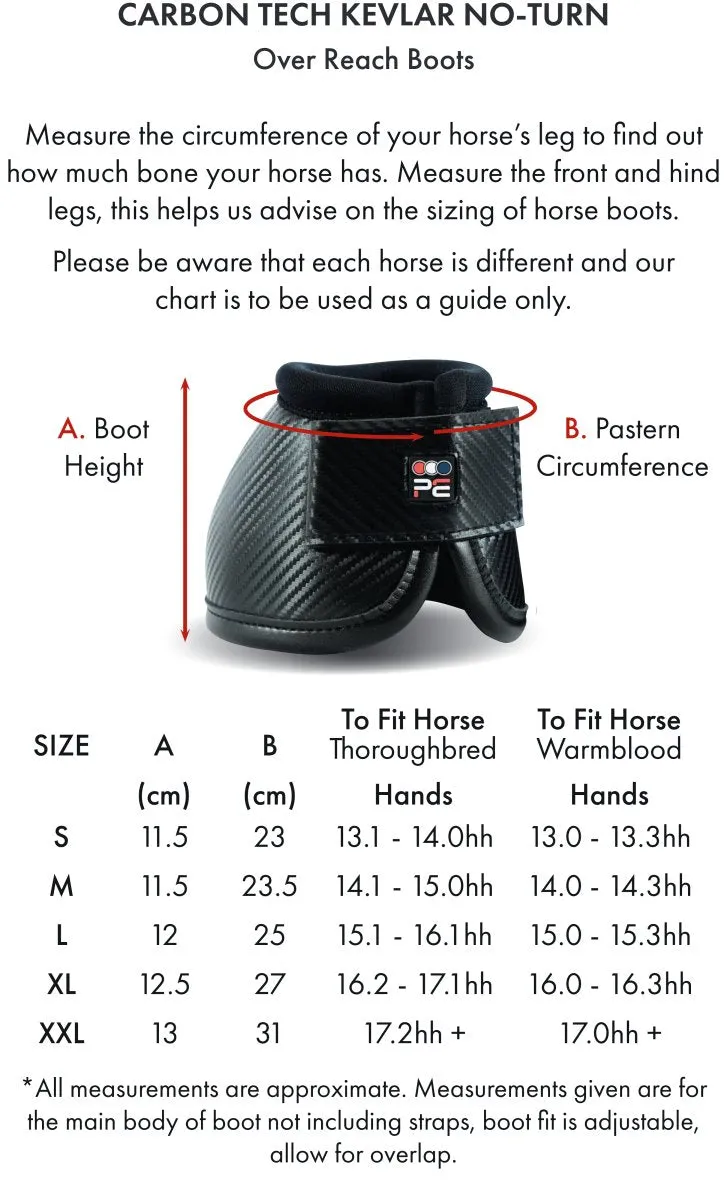 PEI Carbon Tech Kevlar No-Turn Over Reach Horse Boots (set of 2)