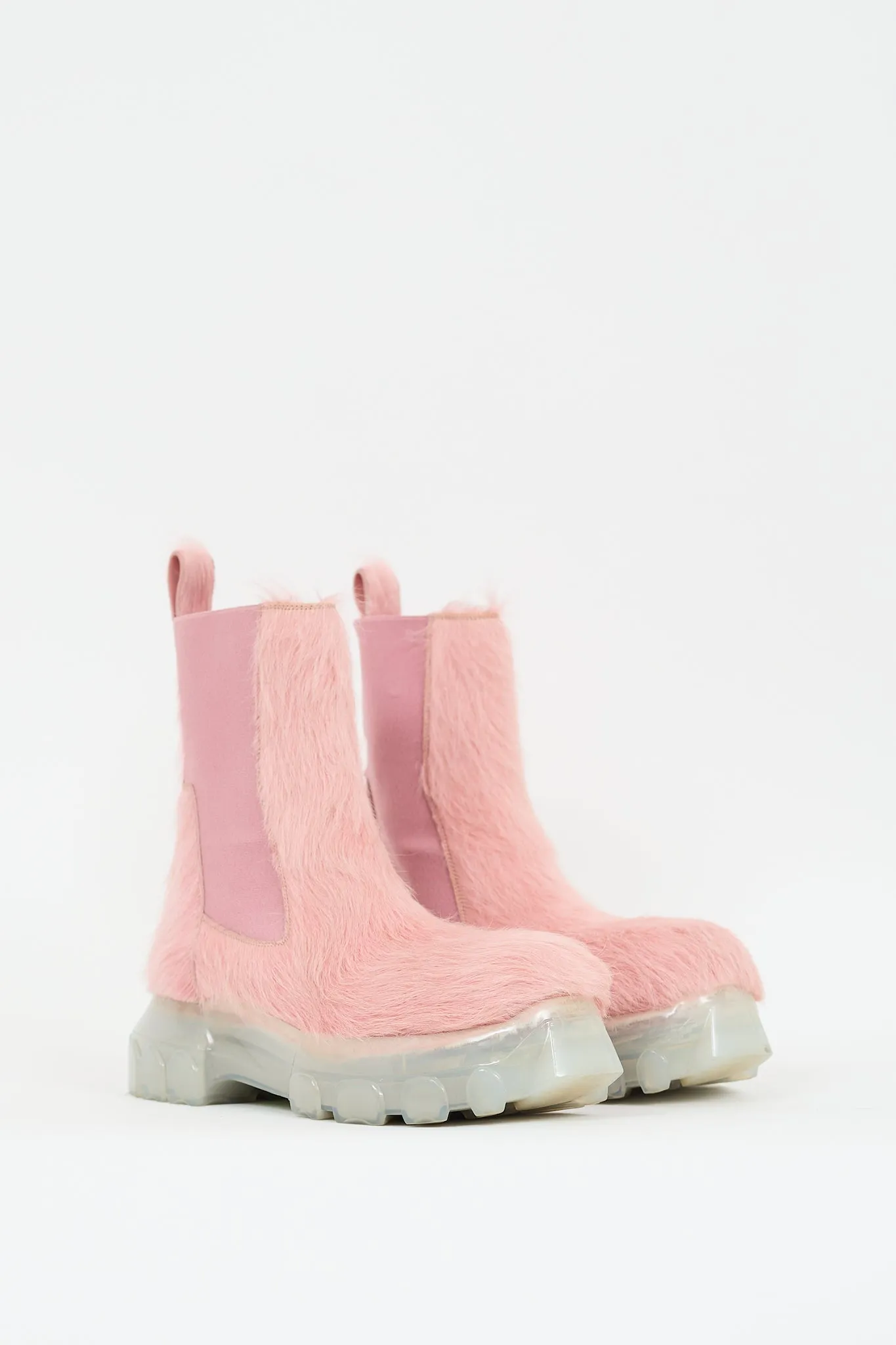 Pink Hair & Leather Beatle Bozo Tractor Chelsea Boot