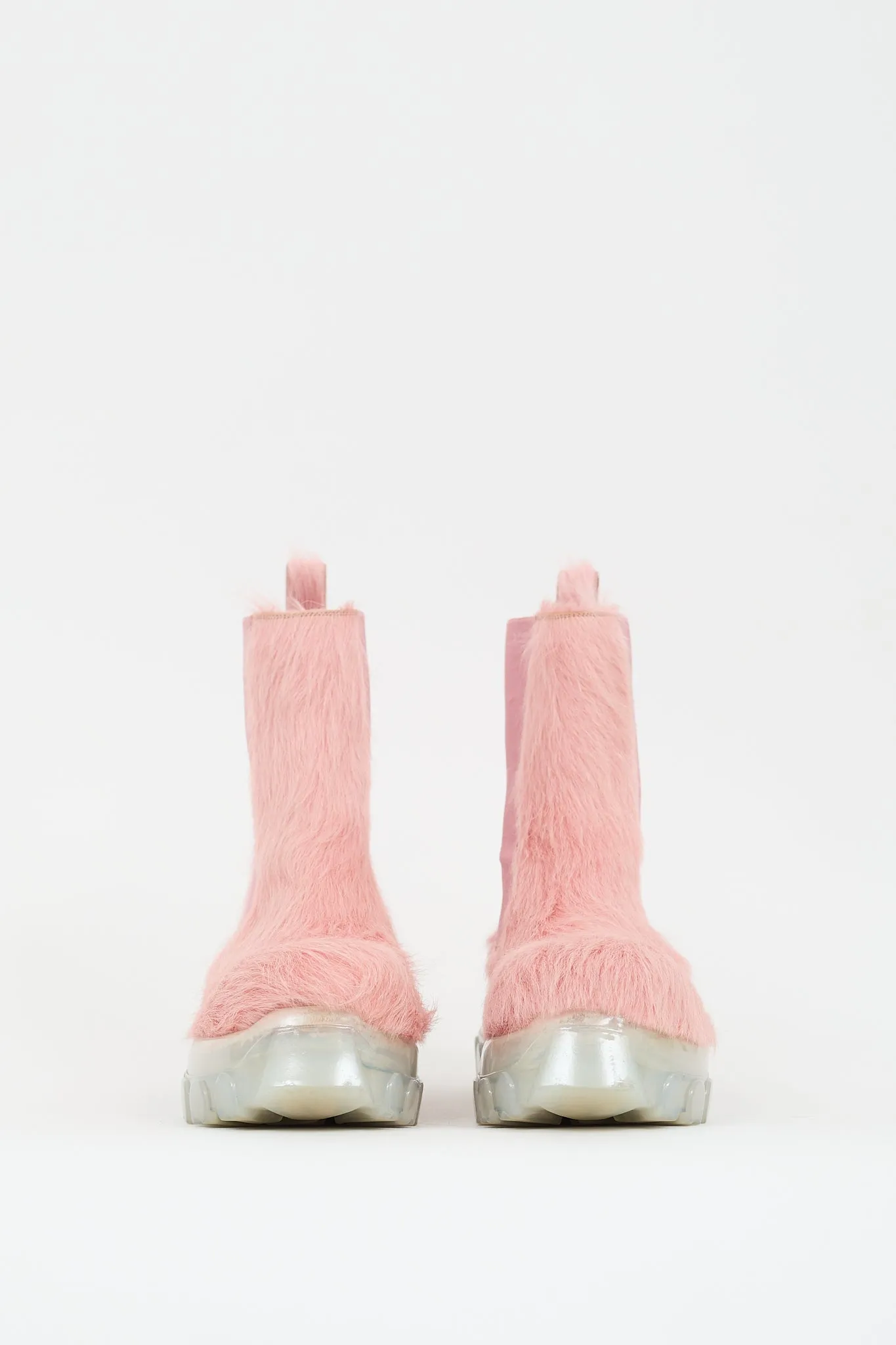 Pink Hair & Leather Beatle Bozo Tractor Chelsea Boot