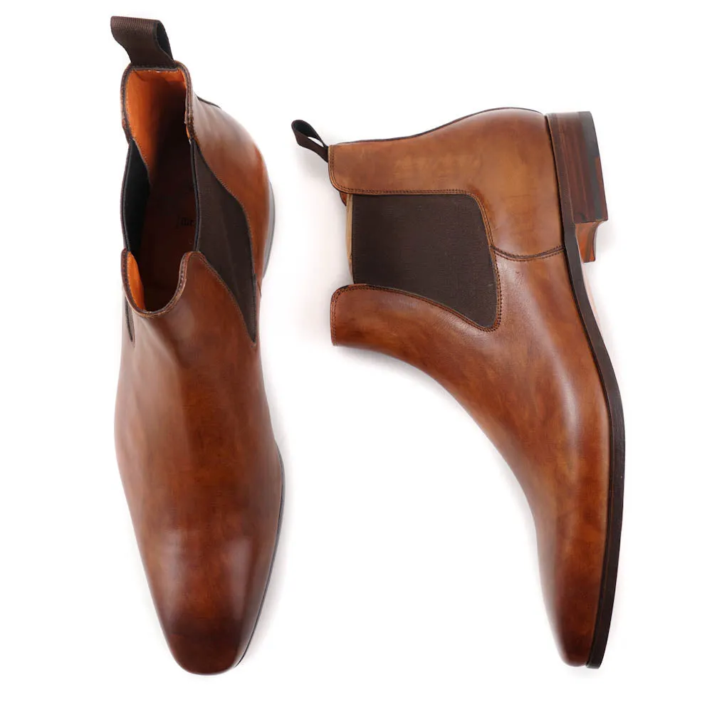 Santoni Chelsea Boots in Antique Brown