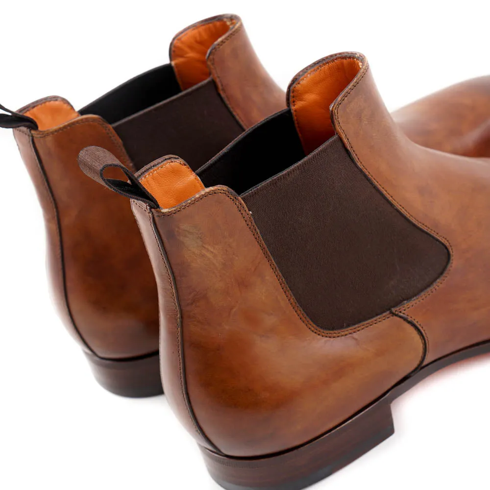 Santoni Chelsea Boots in Antique Brown