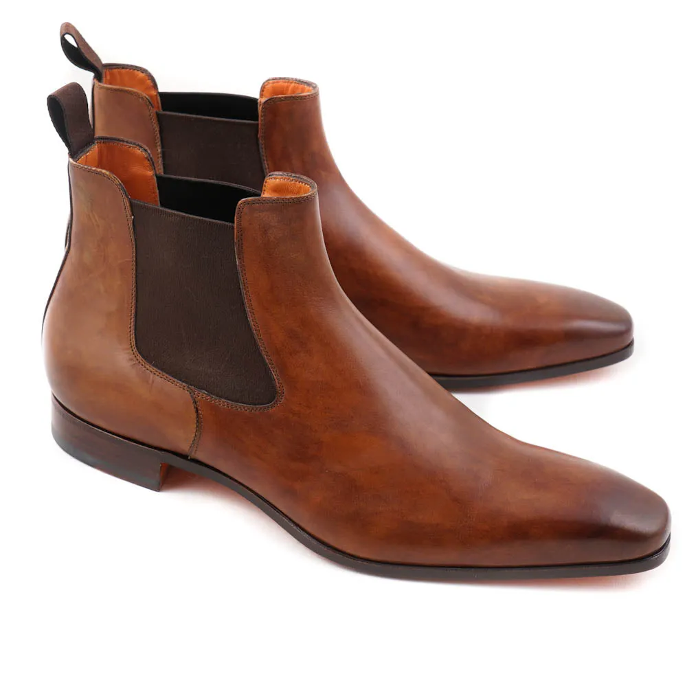 Santoni Chelsea Boots in Antique Brown