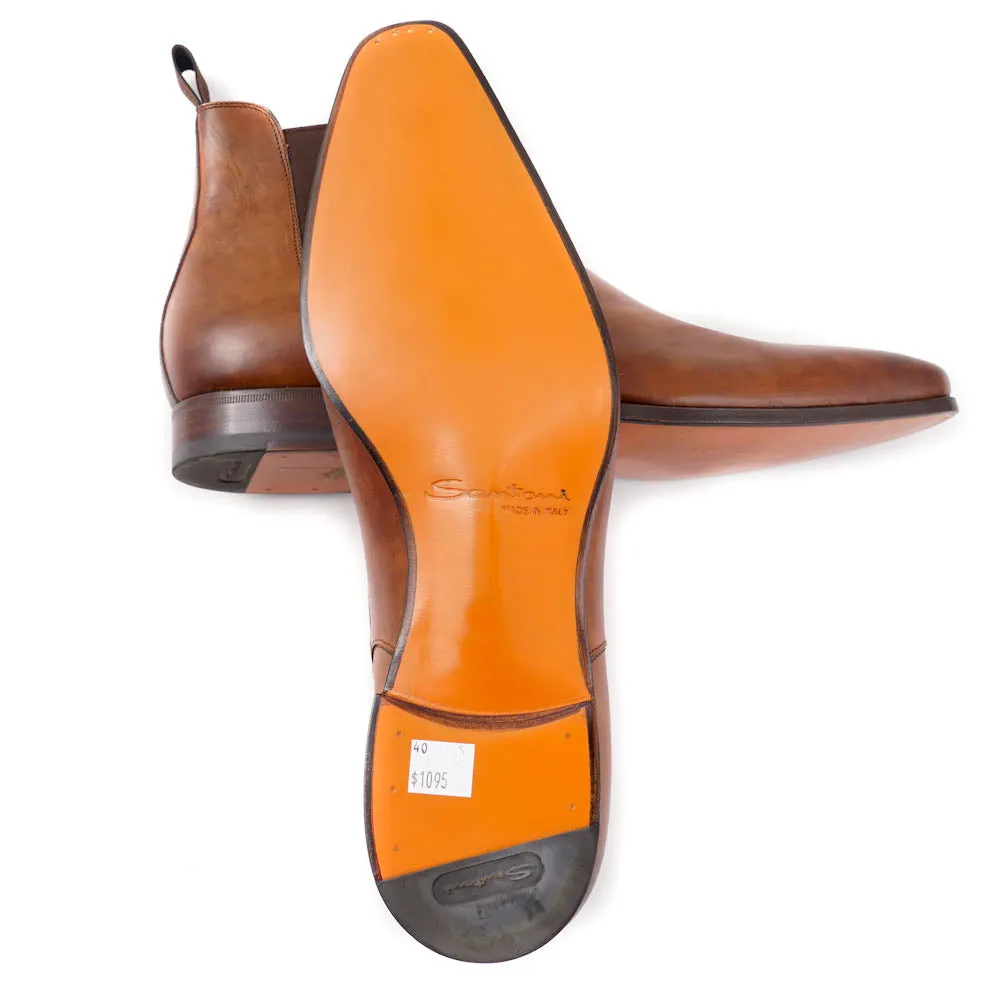 Santoni Chelsea Boots in Antique Brown