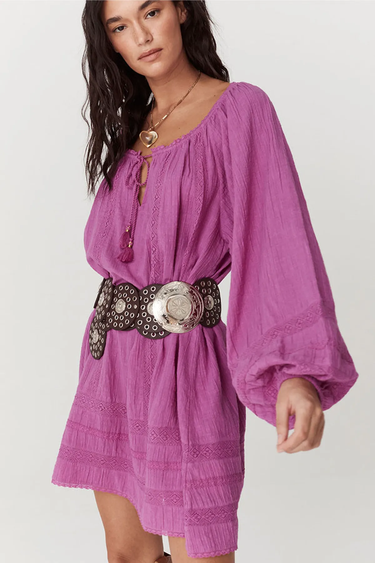 Serendipity Lace Tunic Dress in Orchid