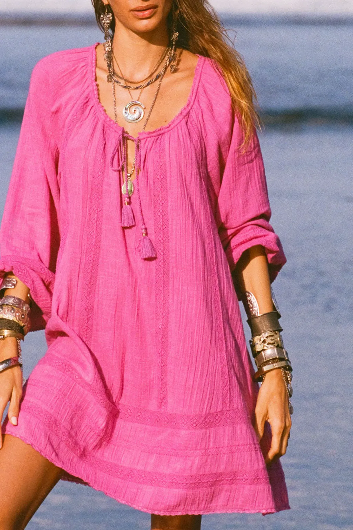 Serendipity Lace Tunic Dress in Orchid