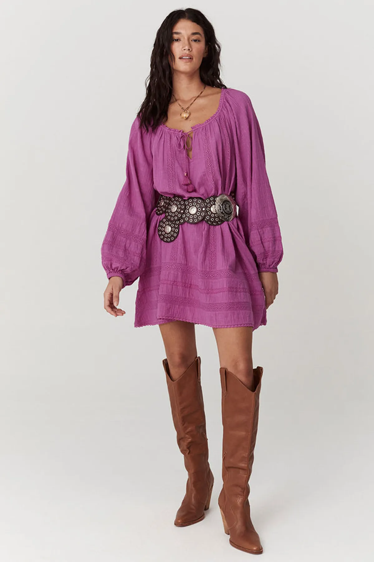 Serendipity Lace Tunic Dress in Orchid