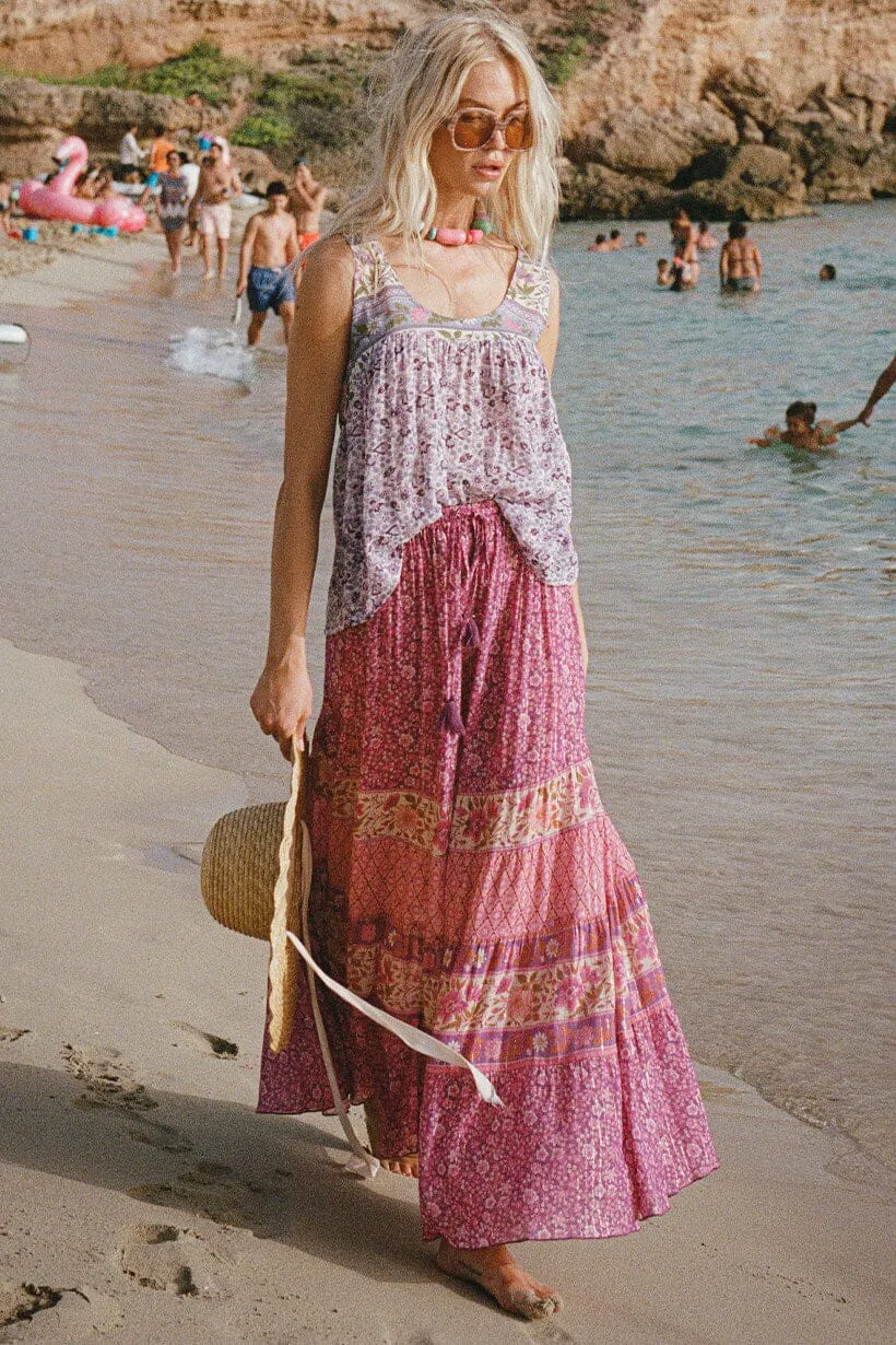 Sienna Maxi Skirt | Fuchsia