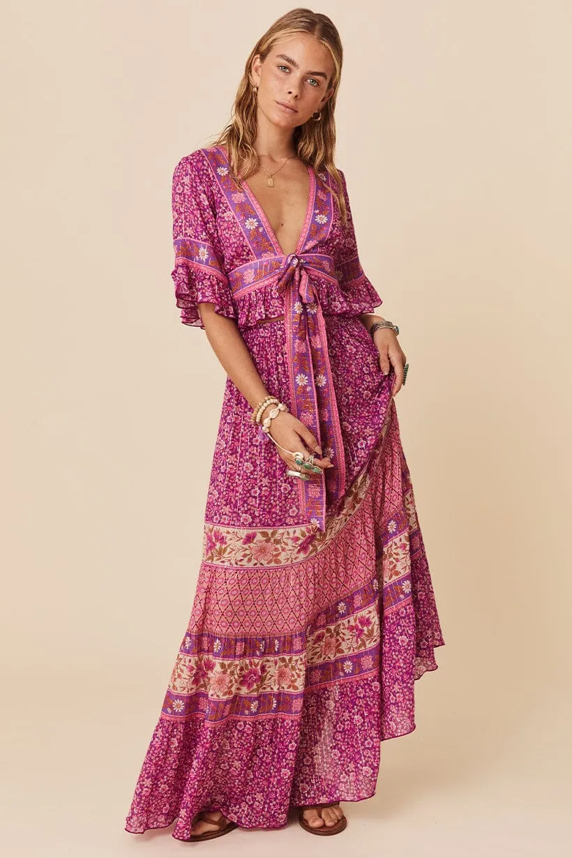 Sienna Maxi Skirt | Fuchsia