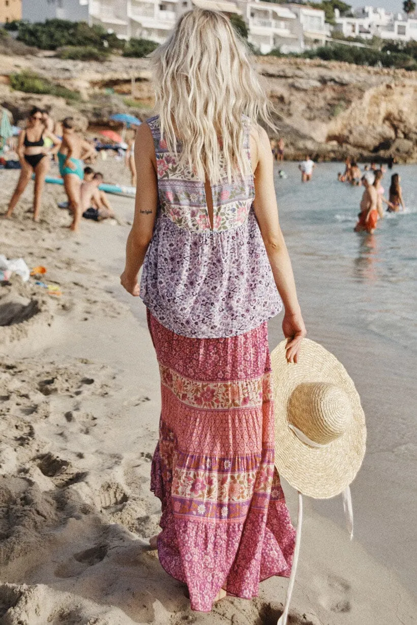 Sienna Maxi Skirt | Fuchsia