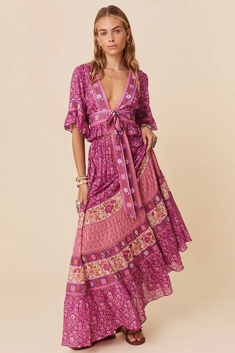 Sienna Maxi Skirt | Fuchsia
