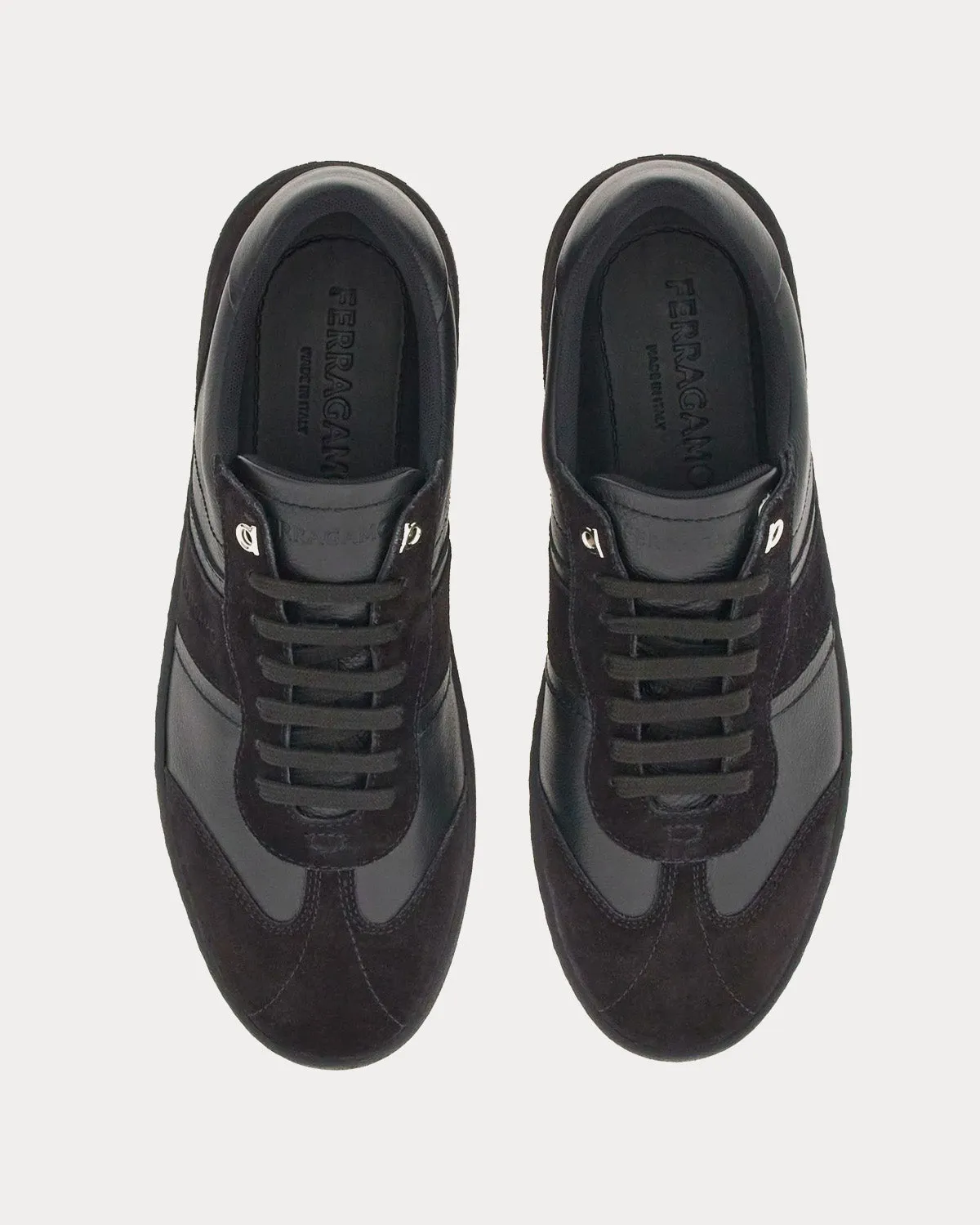 Signature Leather Black Low Top Sneakers