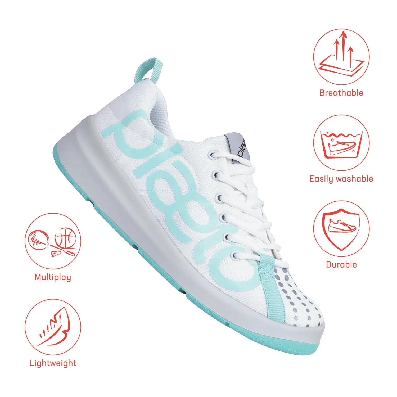 Slam Men's Sports Shoes - White / Mint
