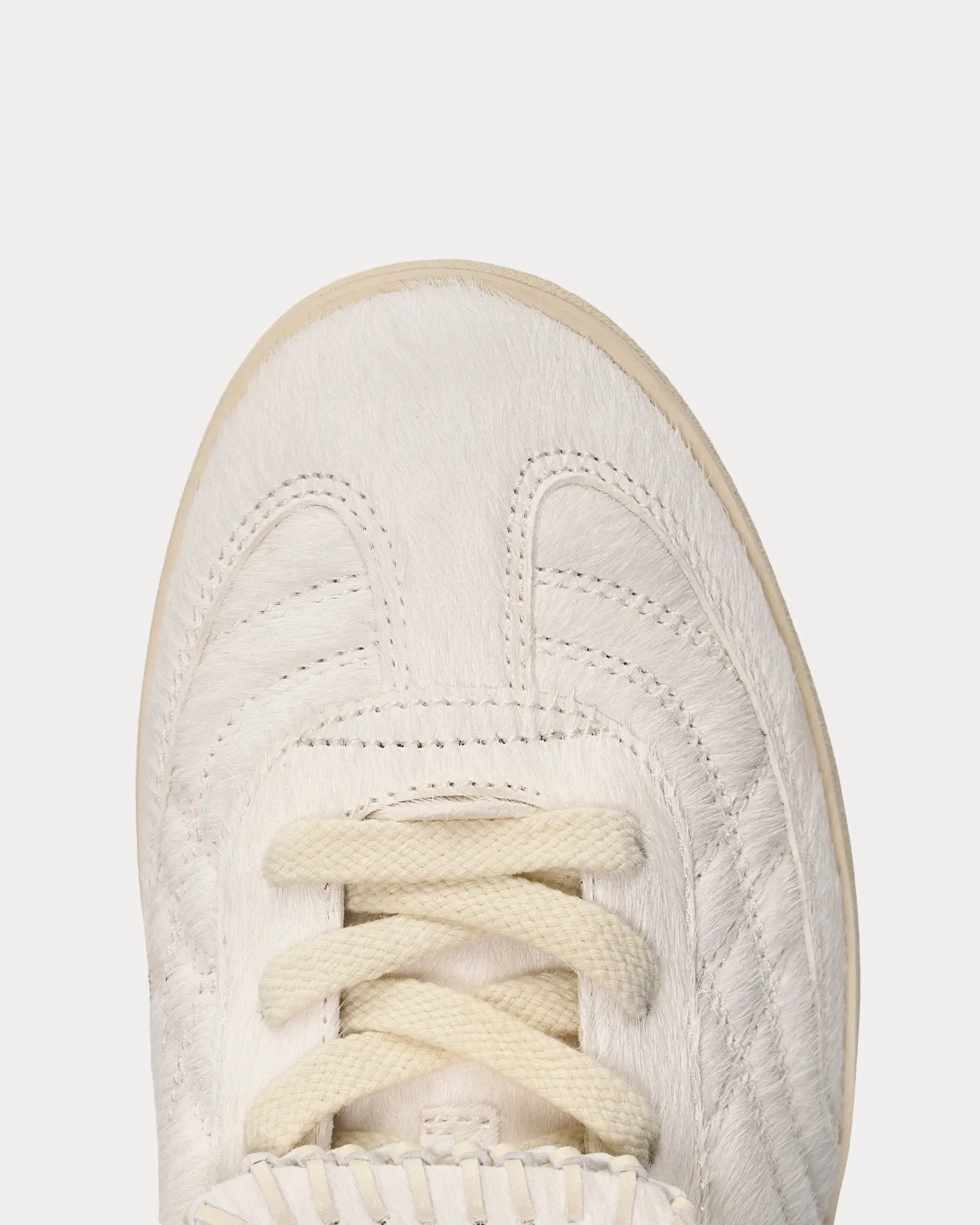 Soccer Horsehair Antique White Low Top Sneakers