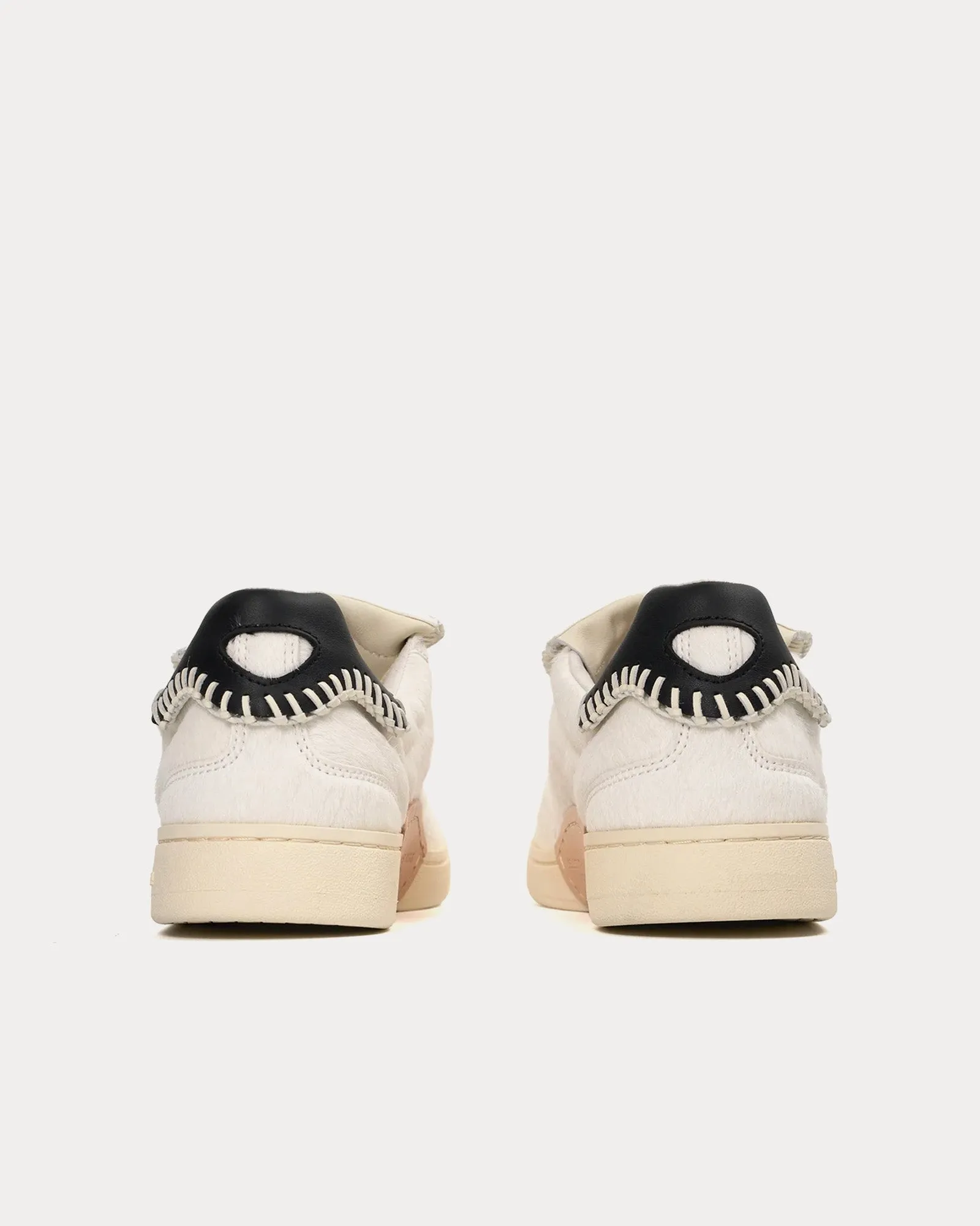 Soccer Horsehair Antique White Low Top Sneakers