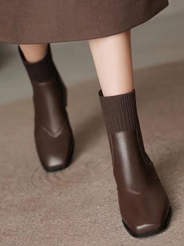 Solid Color Split-Joint Chelsea Boots Boots