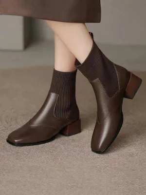 Solid Color Split-Joint Chelsea Boots Boots