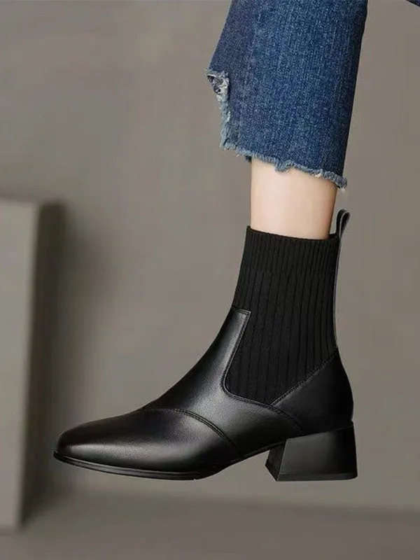 Solid Color Split-Joint Chelsea Boots Boots