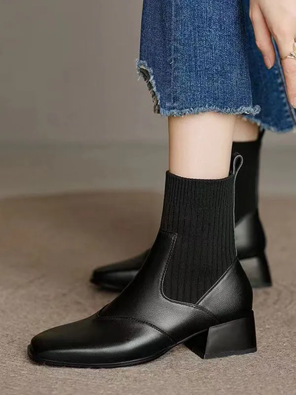 Solid Color Split-Joint Chelsea Boots Boots