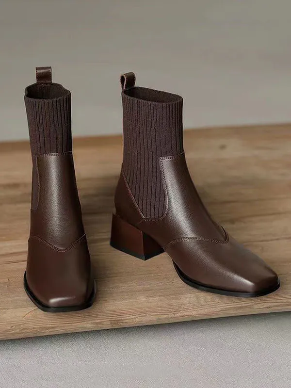 Solid Color Split-Joint Chelsea Boots Boots