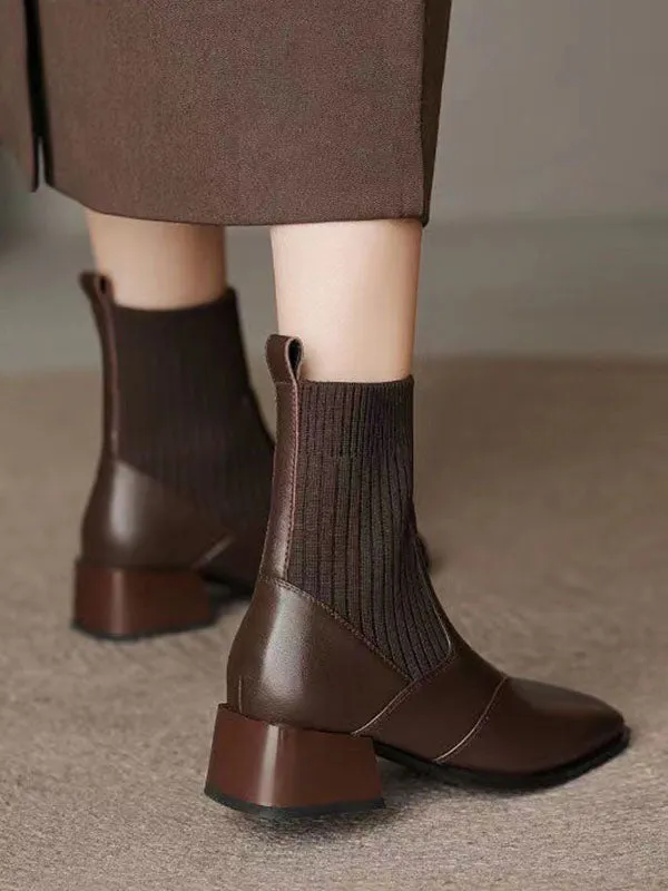 Solid Color Split-Joint Chelsea Boots Boots