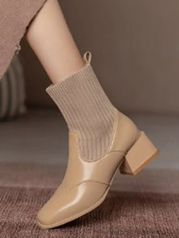 Solid Color Split-Joint Chelsea Boots Boots