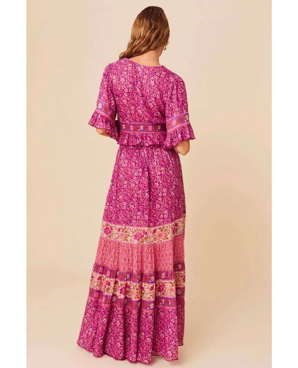 Spell Sienna Maxi Skirt Fuchsia