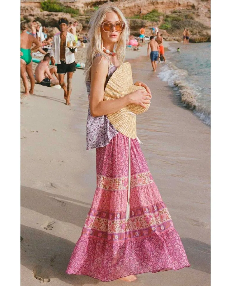 Spell Sienna Maxi Skirt Fuchsia