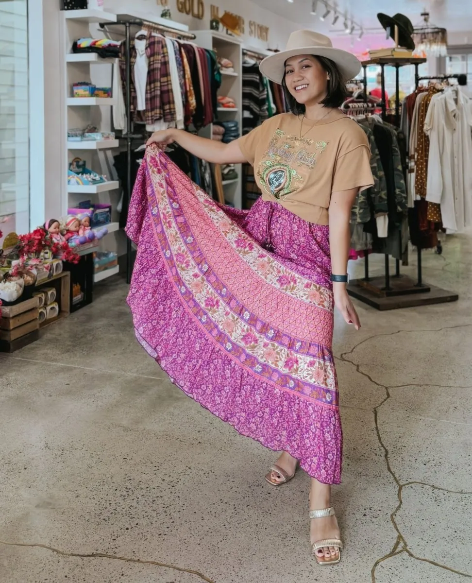 Spell Sienna Maxi Skirt Fuchsia