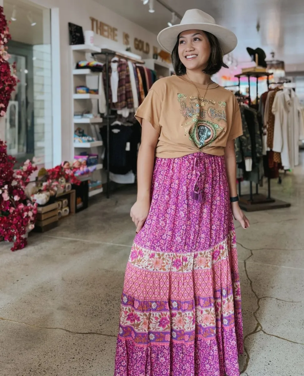 Spell Sienna Maxi Skirt Fuchsia