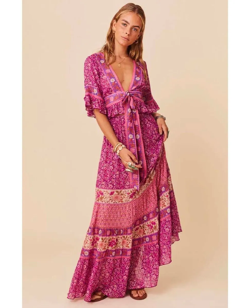 Spell Sienna Maxi Skirt Fuchsia