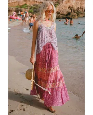 Spell Sienna Maxi Skirt Fuchsia