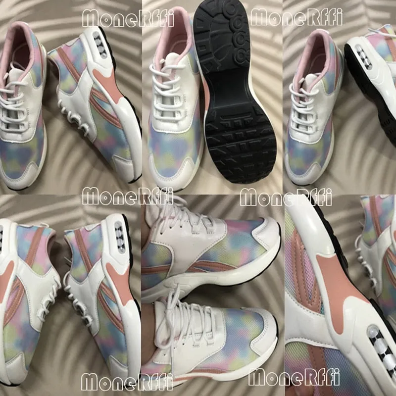 Spring And Autumn Ladies Lace Up Wedge Sneakers