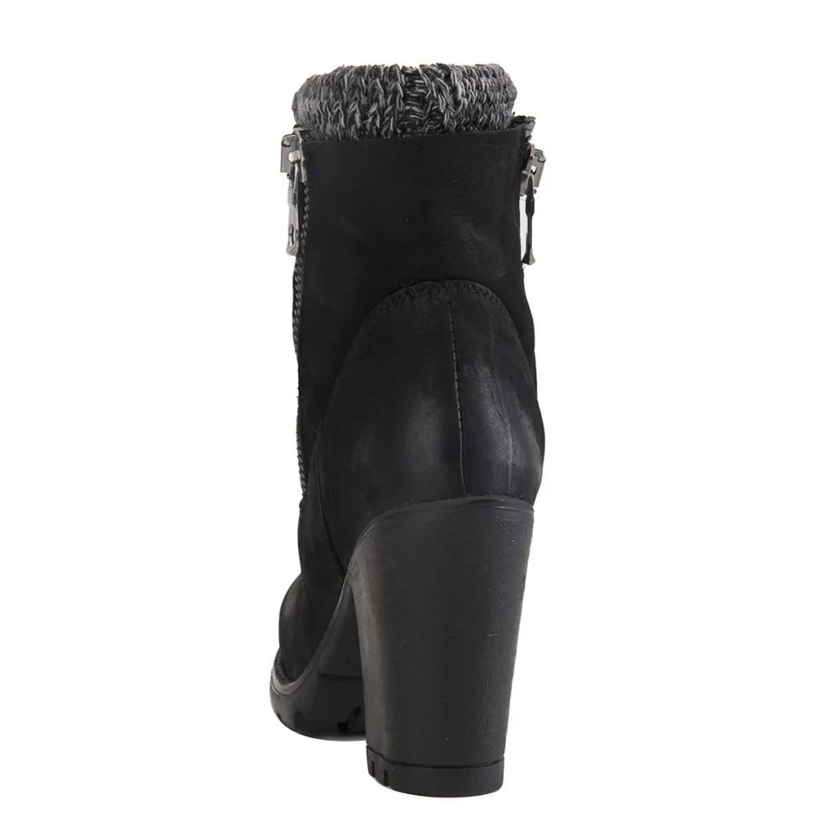 Steve Madden for Women: Sweaterr Black Leather Heel Boots
