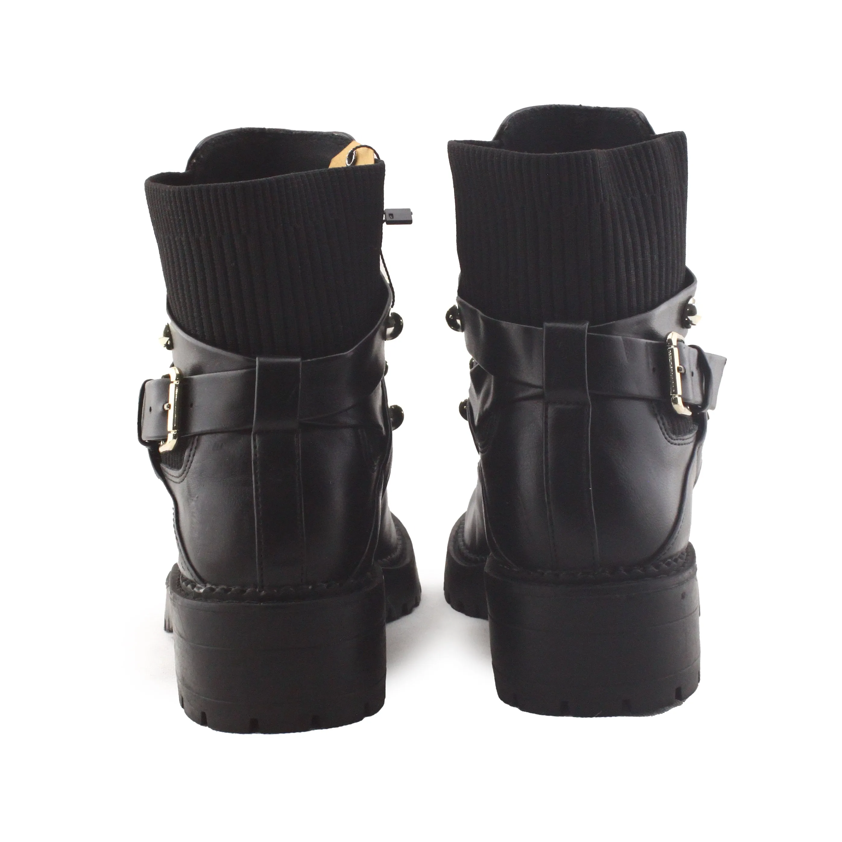 Stradivarius Stretchable Beads Buckle Straps Chelsea Ankle Boots | 100% Authentic leather
