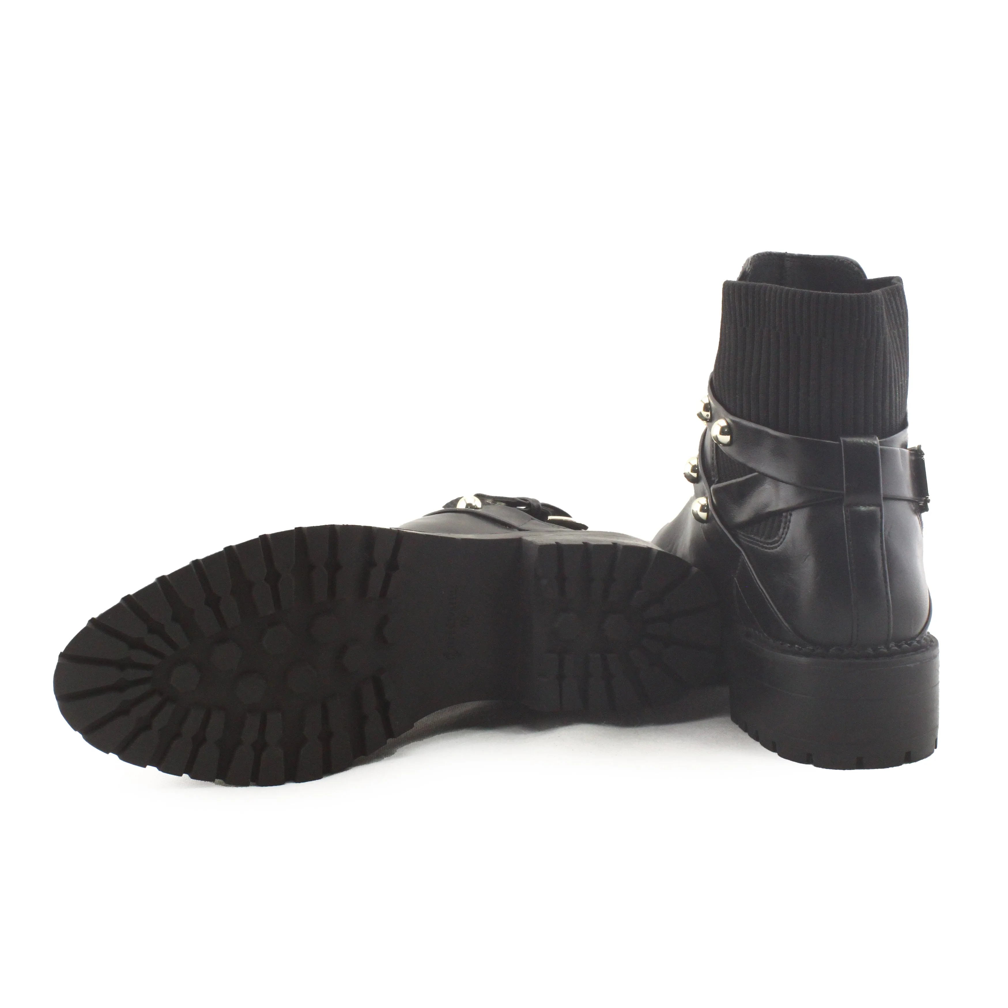 Stradivarius Stretchable Beads Buckle Straps Chelsea Ankle Boots | 100% Authentic leather