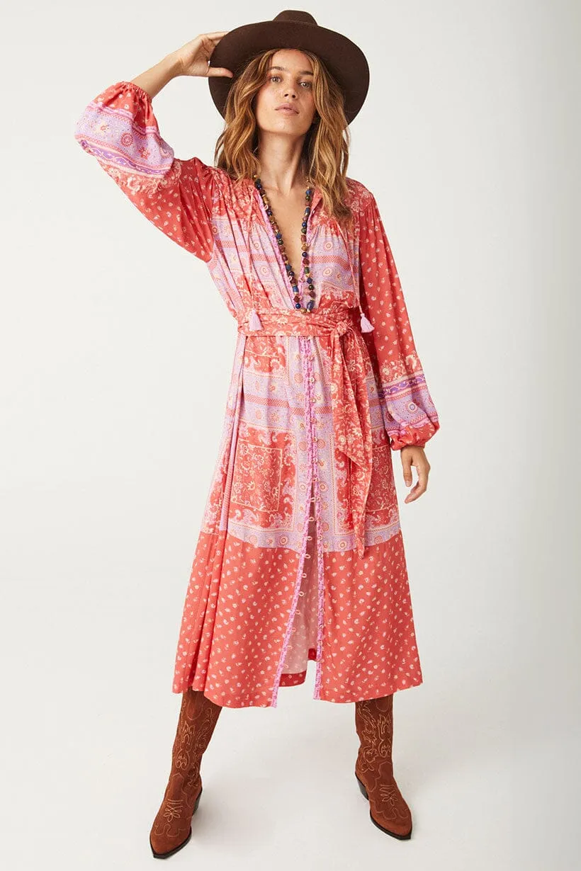 Sunshine Bandit Button Through Dress | Cayenne