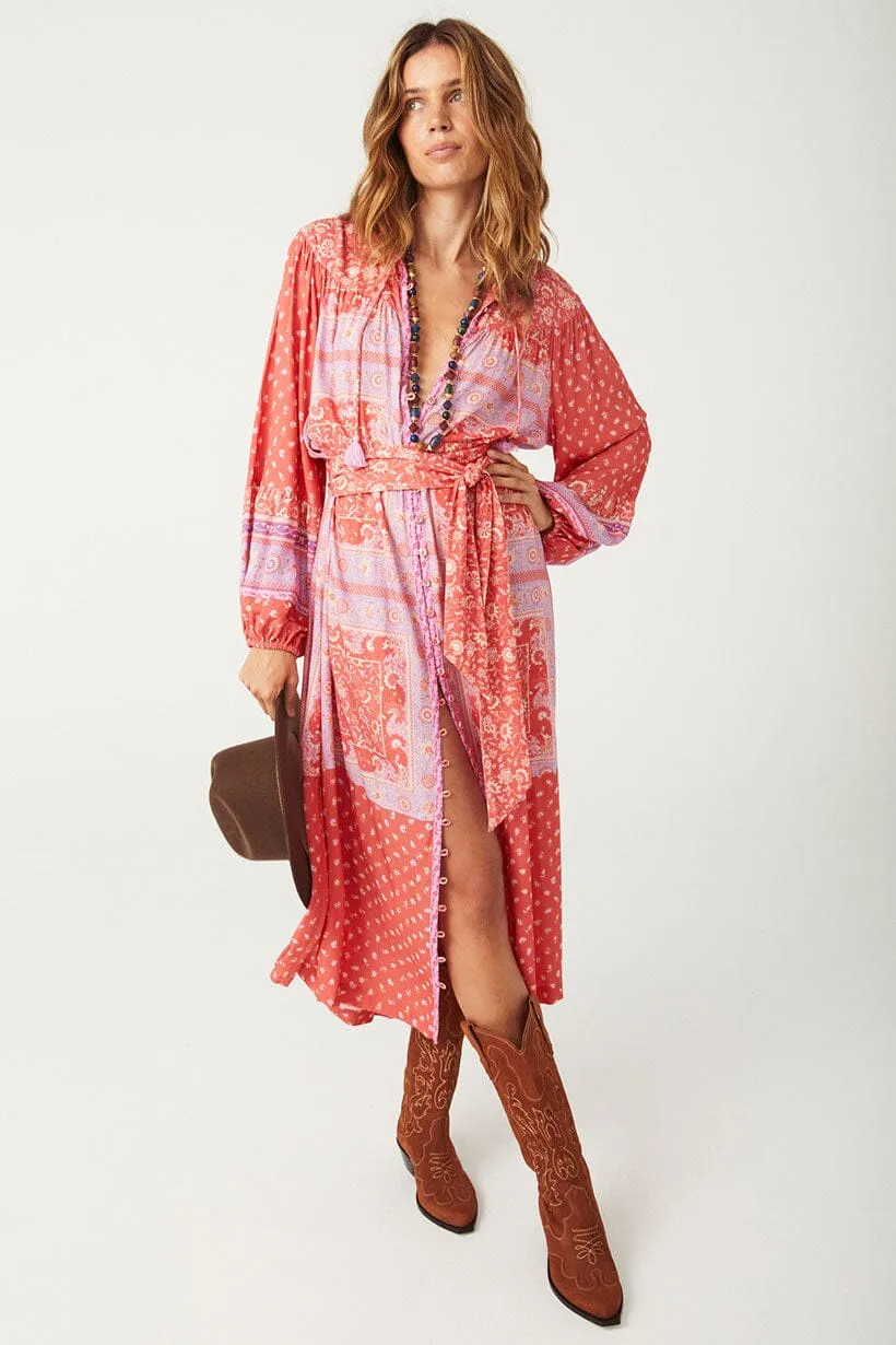 Sunshine Bandit Button Through Dress | Cayenne