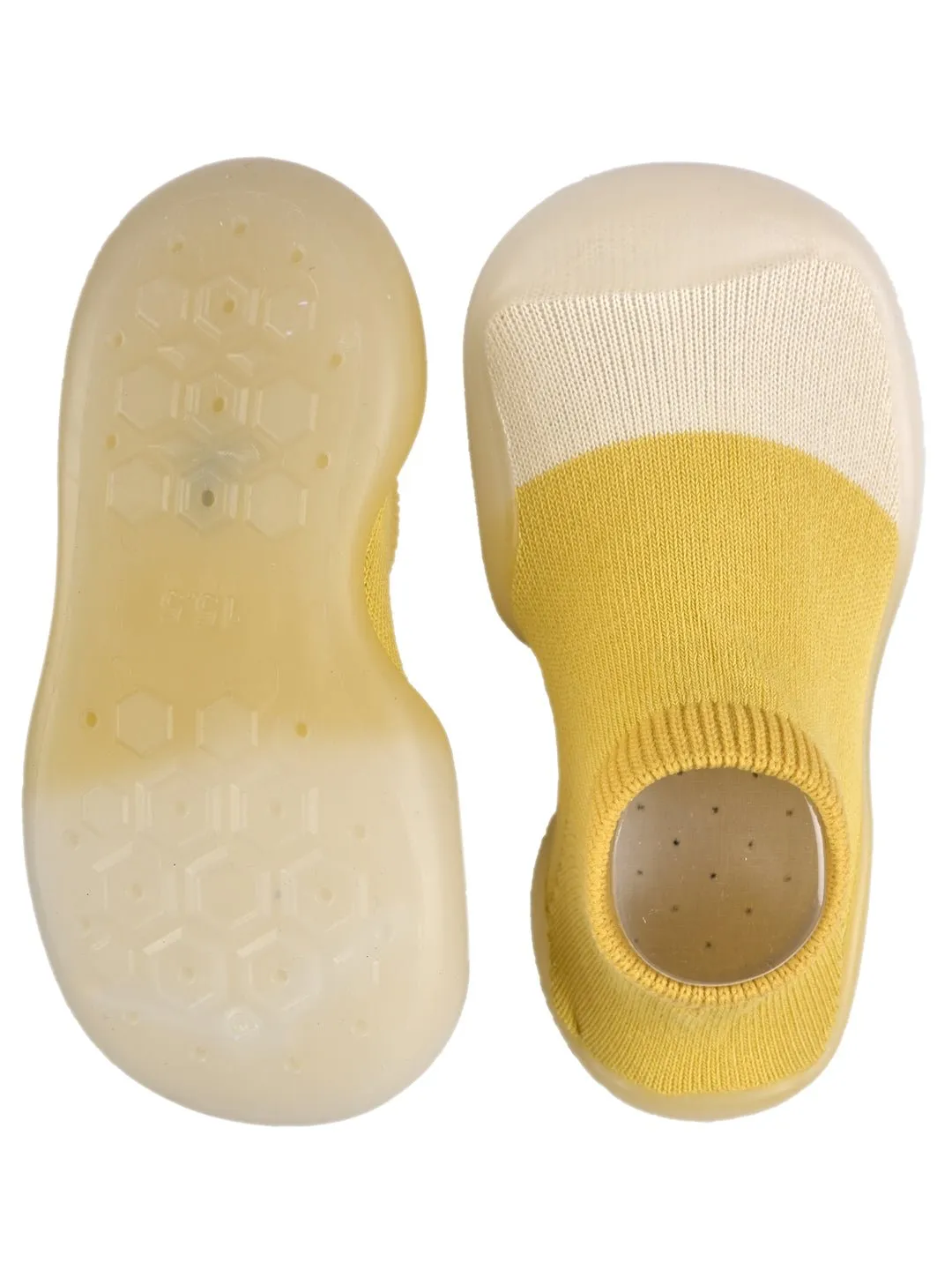 Sunshine Yellow Solid Shoe Socks- Vibrant Comfort for Your Little Explorer