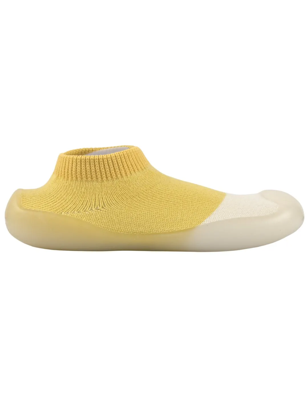 Sunshine Yellow Solid Shoe Socks- Vibrant Comfort for Your Little Explorer