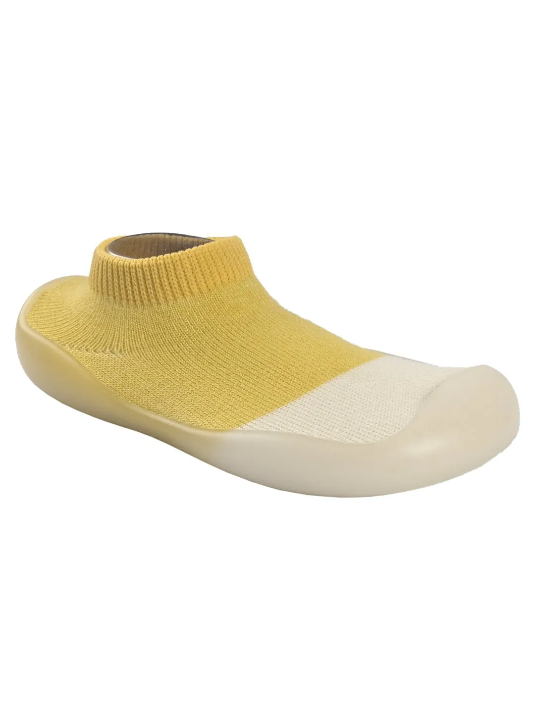 Sunshine Yellow Solid Shoe Socks- Vibrant Comfort for Your Little Explorer
