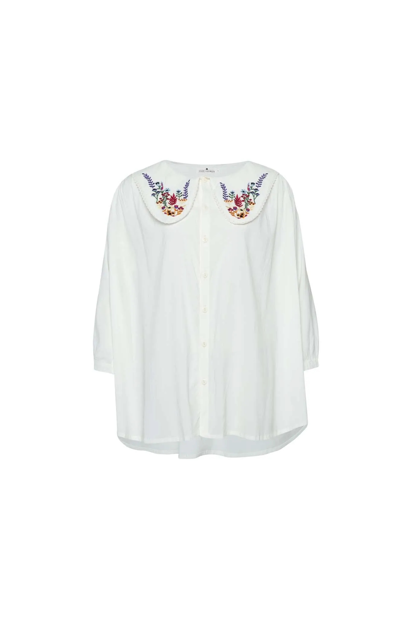 THE CISCO EMBROIDERED DREAM SHIRT - FLOWERS RASPBERRY