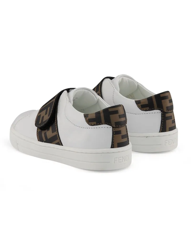 Toddler White FF Velcro Sneakers