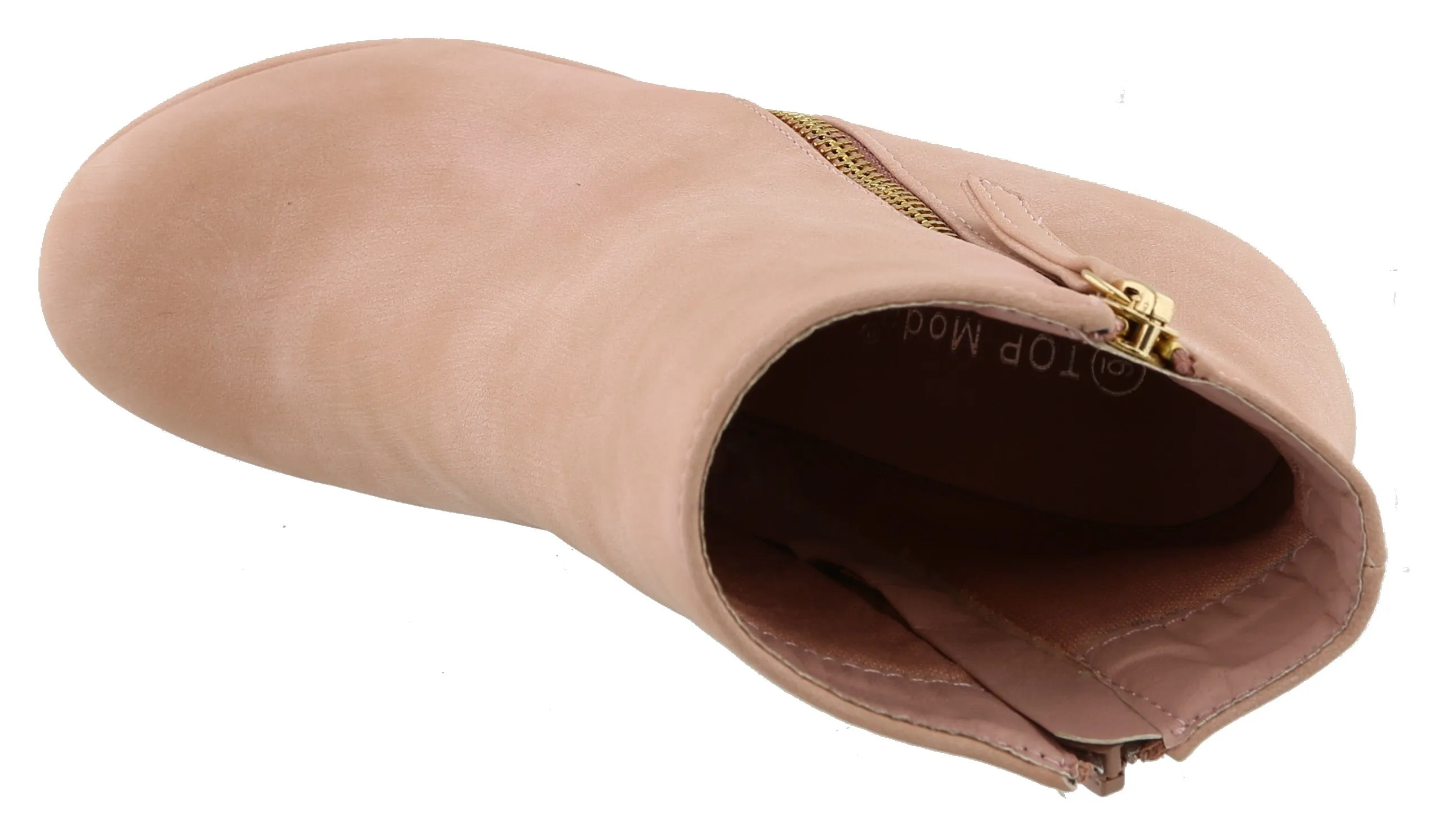 Top Moda Women's Closed Toe Side Zip Platform Wedge Ankle Bootie