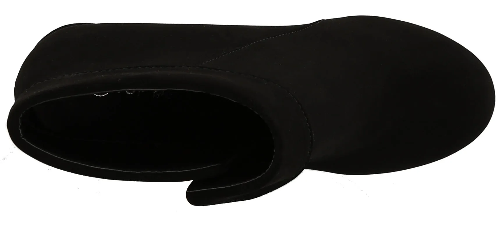 Top Moda Women's Fold Over Cuff Side Zip Closed Toe Wedge Ankle Bootie