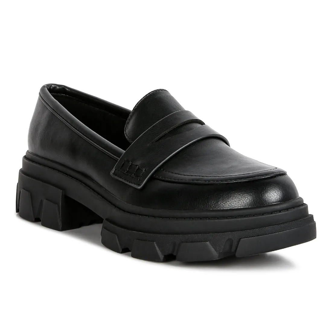 Wagon Platform Heel Loafers